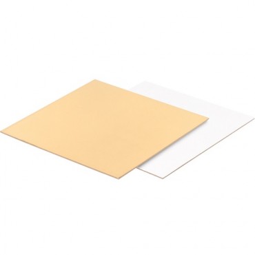 Подложка для торта квадратная (золото, белая) 30*30 см, 3,2 мм 
