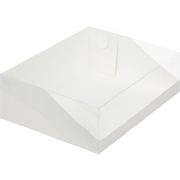 Коробка под торт с пластиковой крышкой (белая), 235*235*100