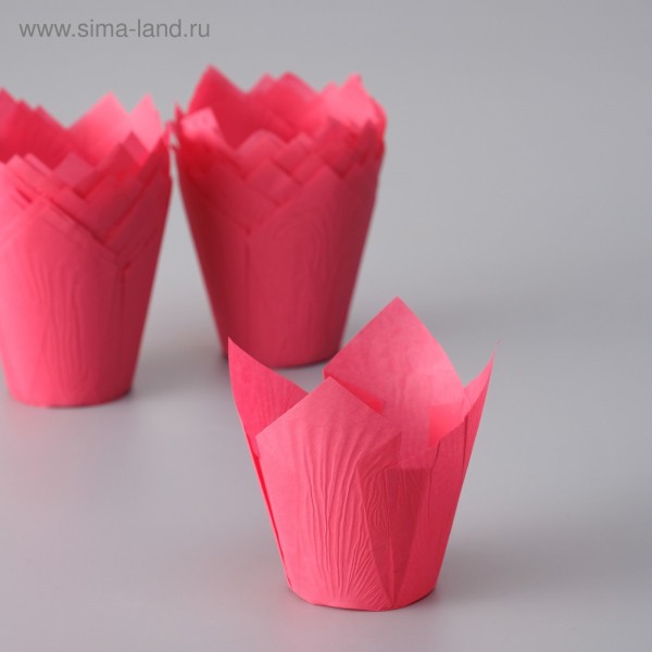 Форма бумажная "Тюльпан", темно-розовый, 5 х 8 см