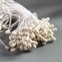Тычинки для искусственных цветов "Капельки белые" (набор 130 шт), длина 6 см