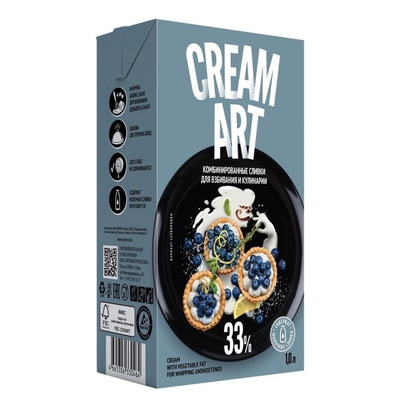 Растительные сливки комбинированные «Cream art», 33%, 1 л
