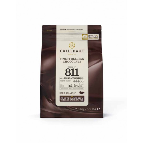 Callebaut шоколад темный 54,5%, 2,5 кг