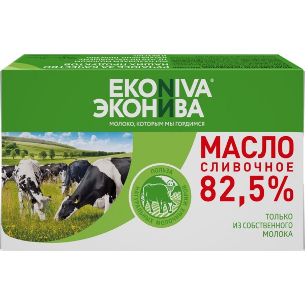 Масло сливочное «ЭкоНива», 82,5%, 350 гр